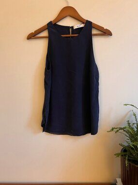 RUBY Navy Sleeveless Shell Top | AUS Size 8 | Minimalist Blouse